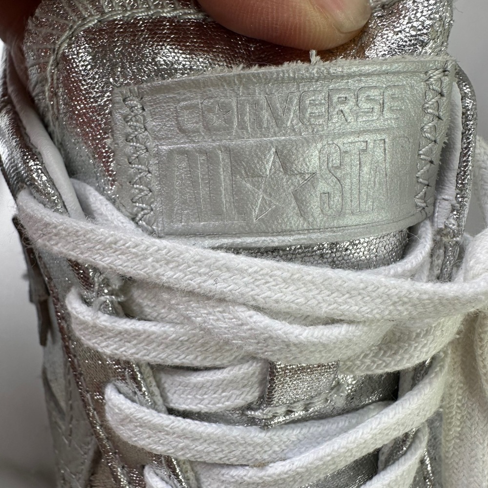 Converse All Star Chuck Taylor Silver Metallic Low Top Sneakers Size 6.5 Comfot‎ - Picture 11 of 12